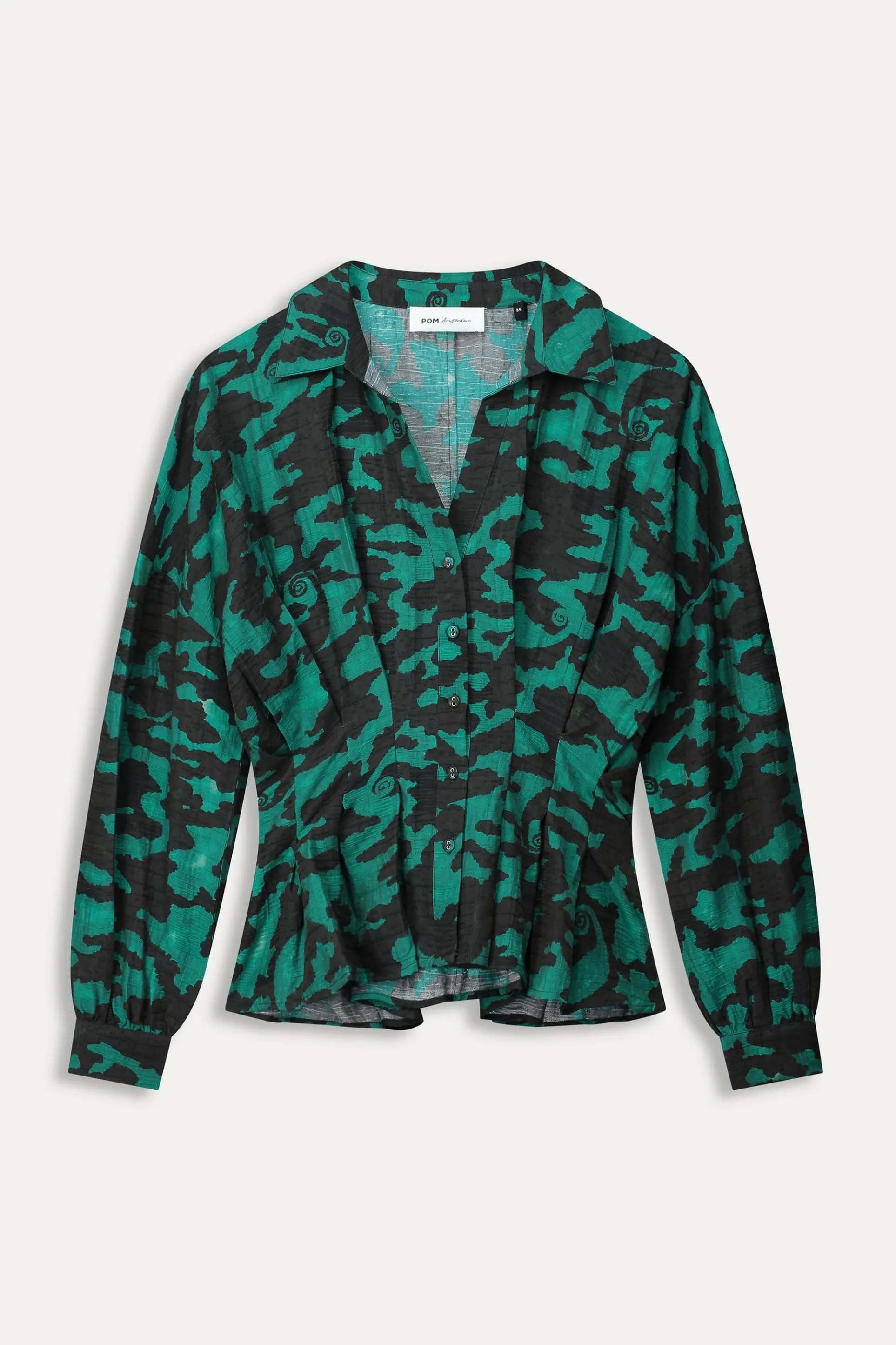 BLOUSE Camo Teal Green