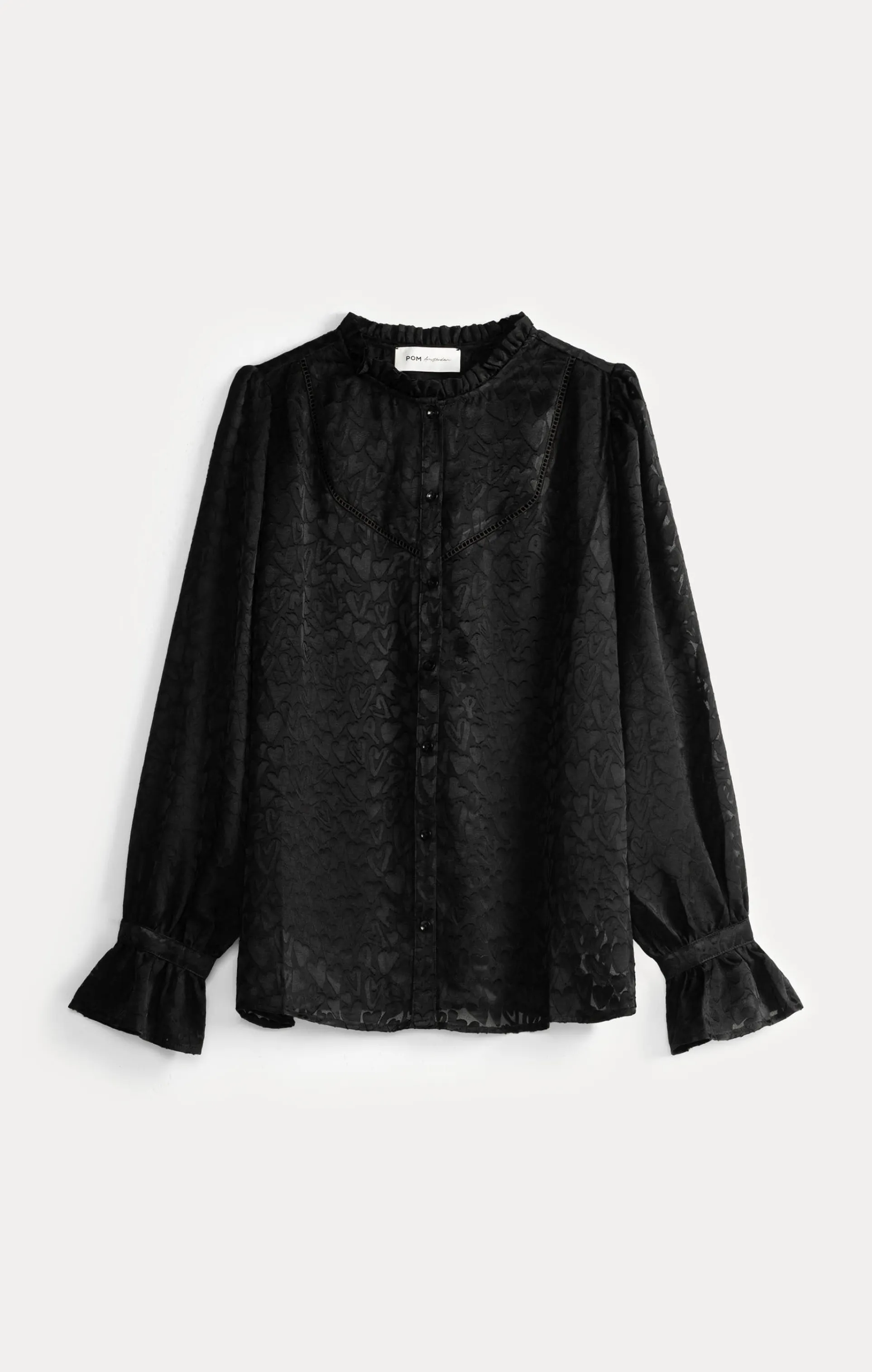 BLOUSE Hearts Black