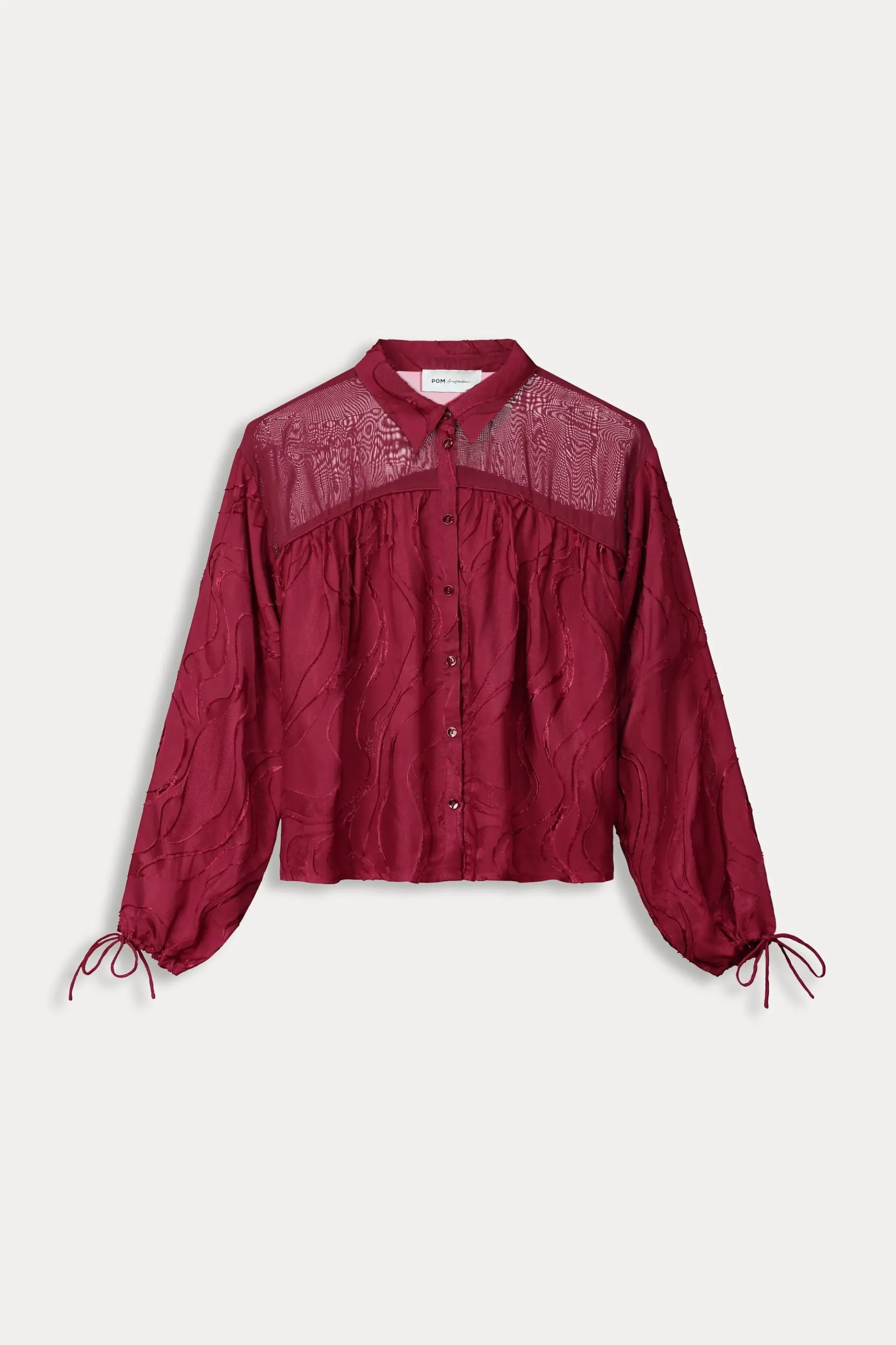 BLOUSE Jacquard Burgundy Red