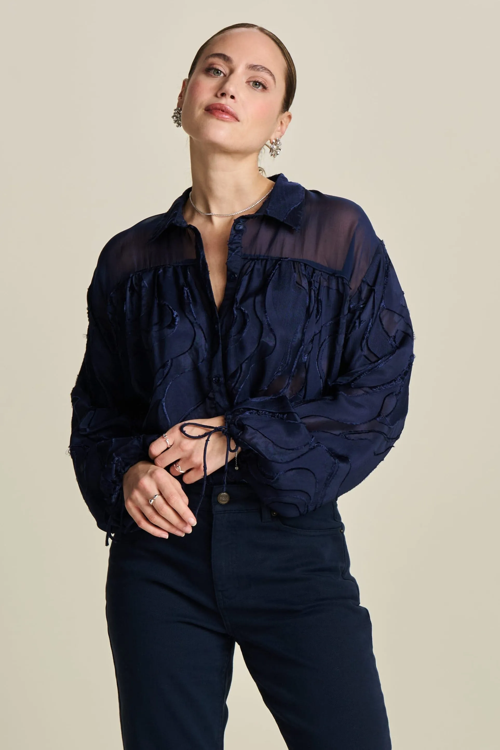 BLOUSE Jacquard Midnight Blue