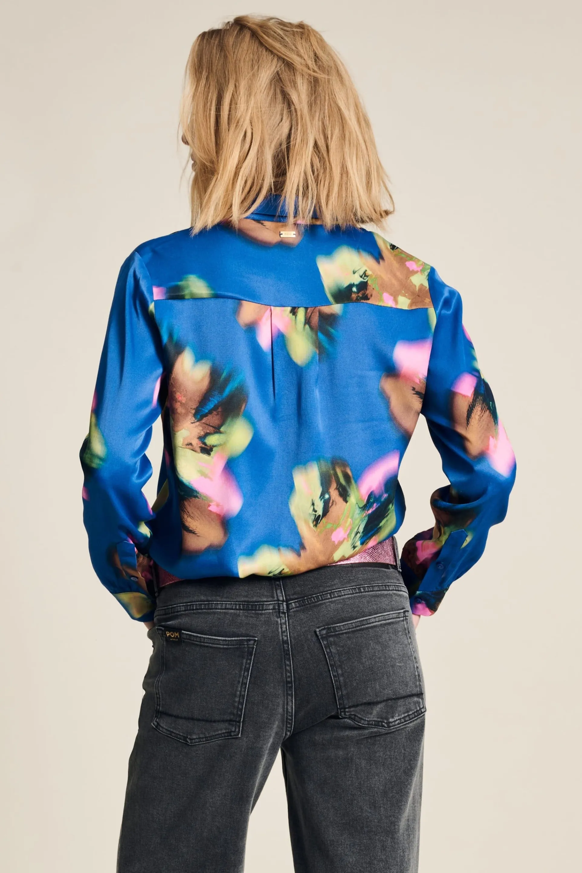 BLOUSE Mila Satin Butterfly Blue