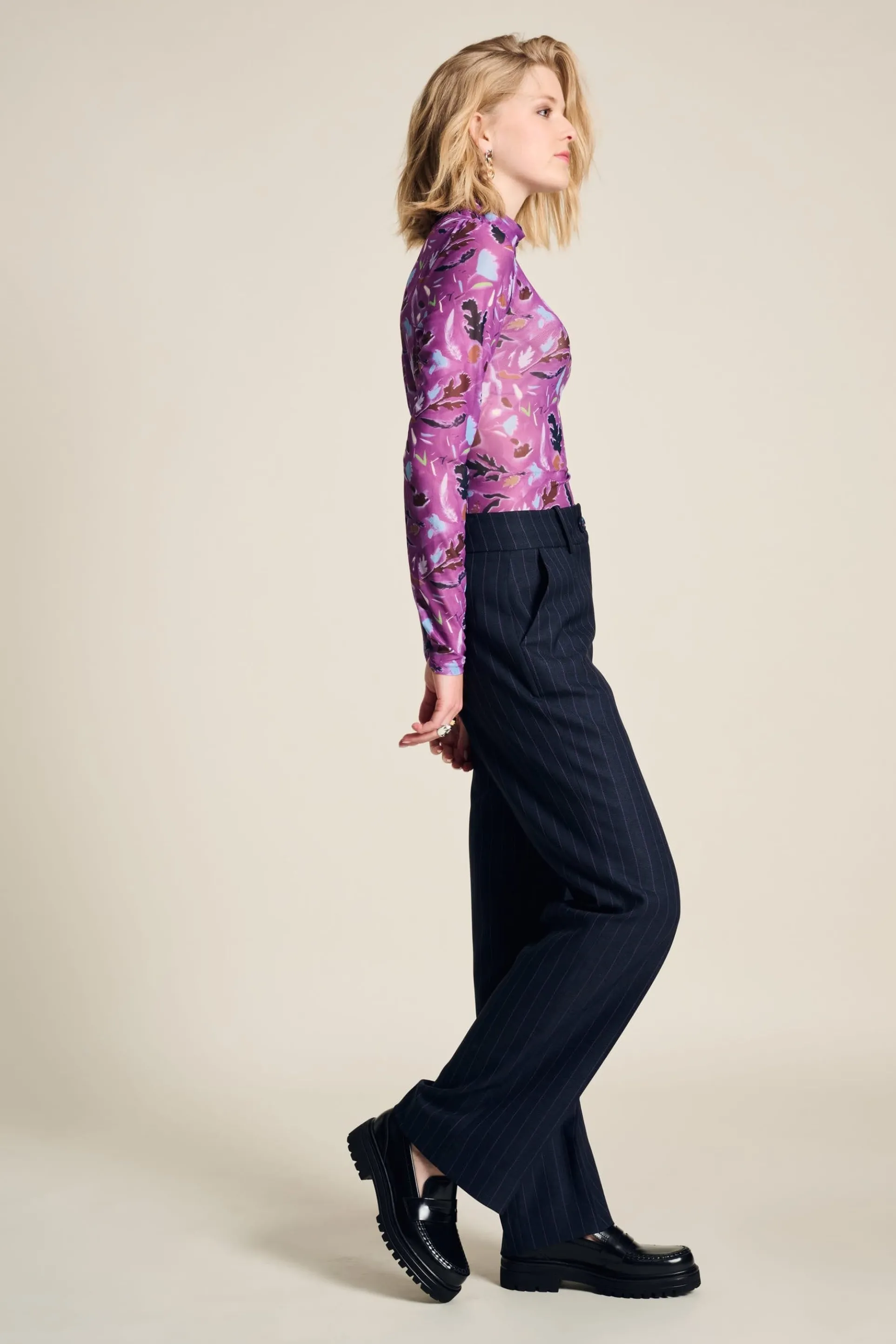 BROEK Striped Midnight Blue