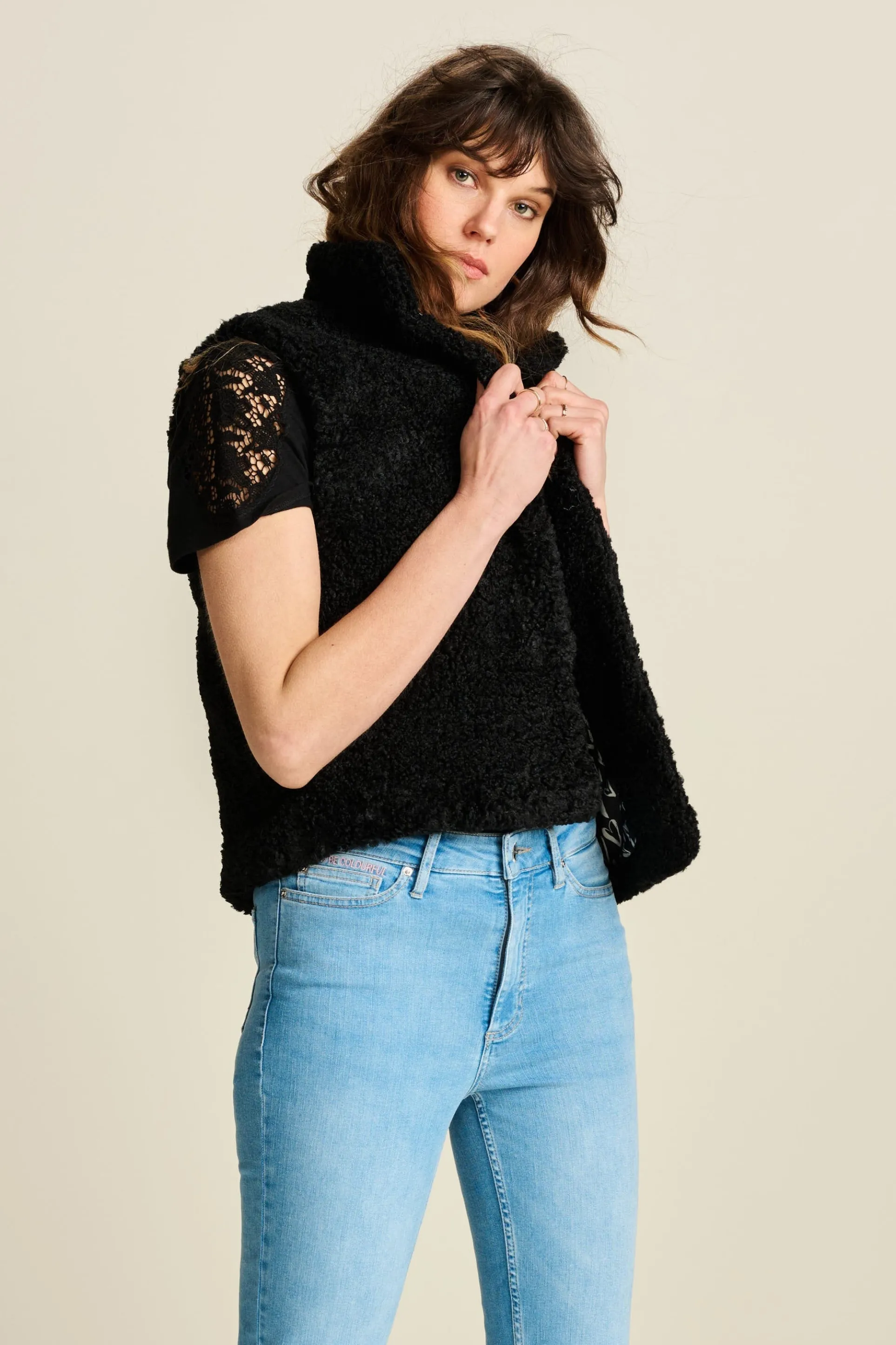 GILET Teddy Love Black