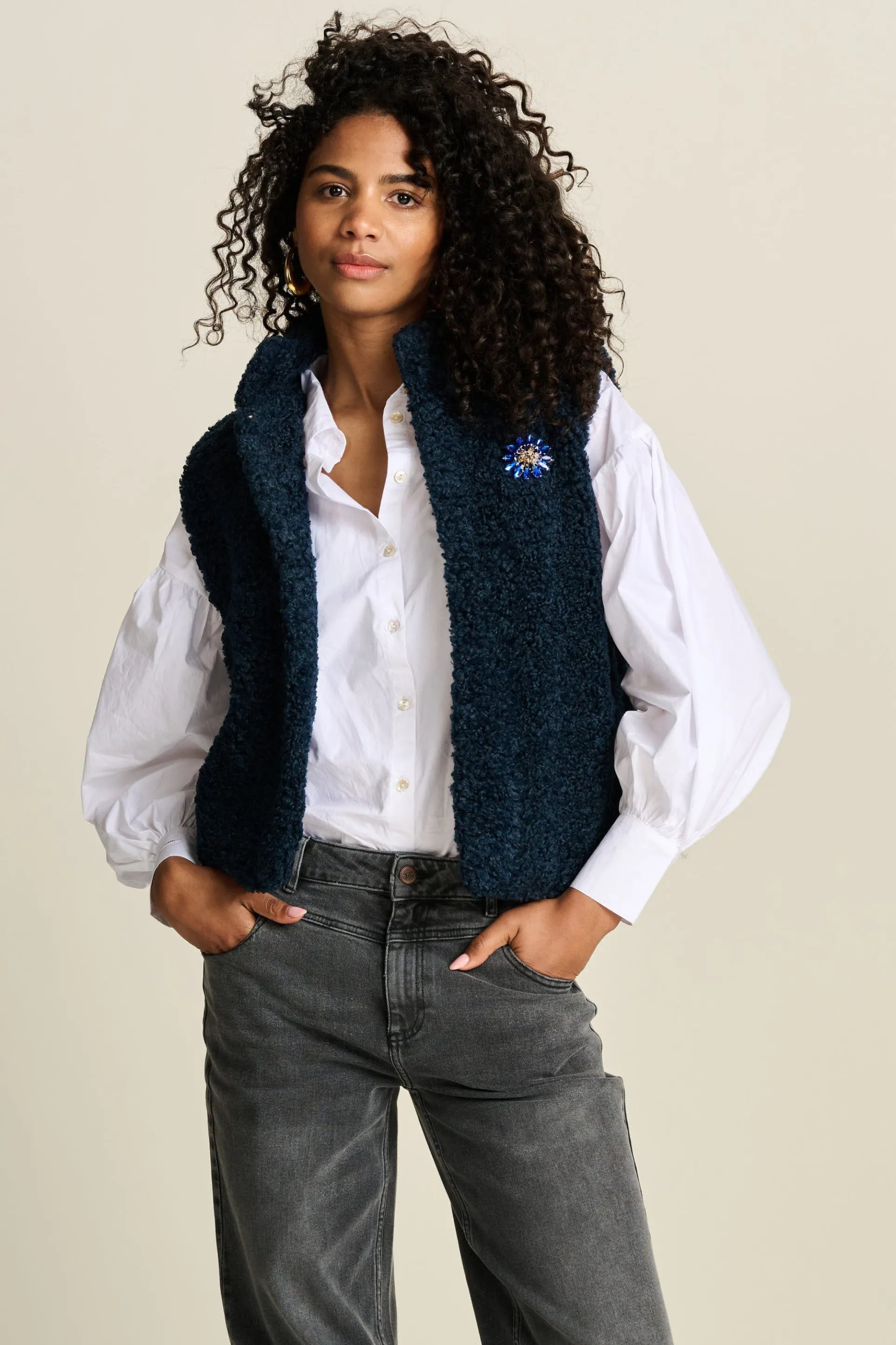 GILET Teddy Love Navy