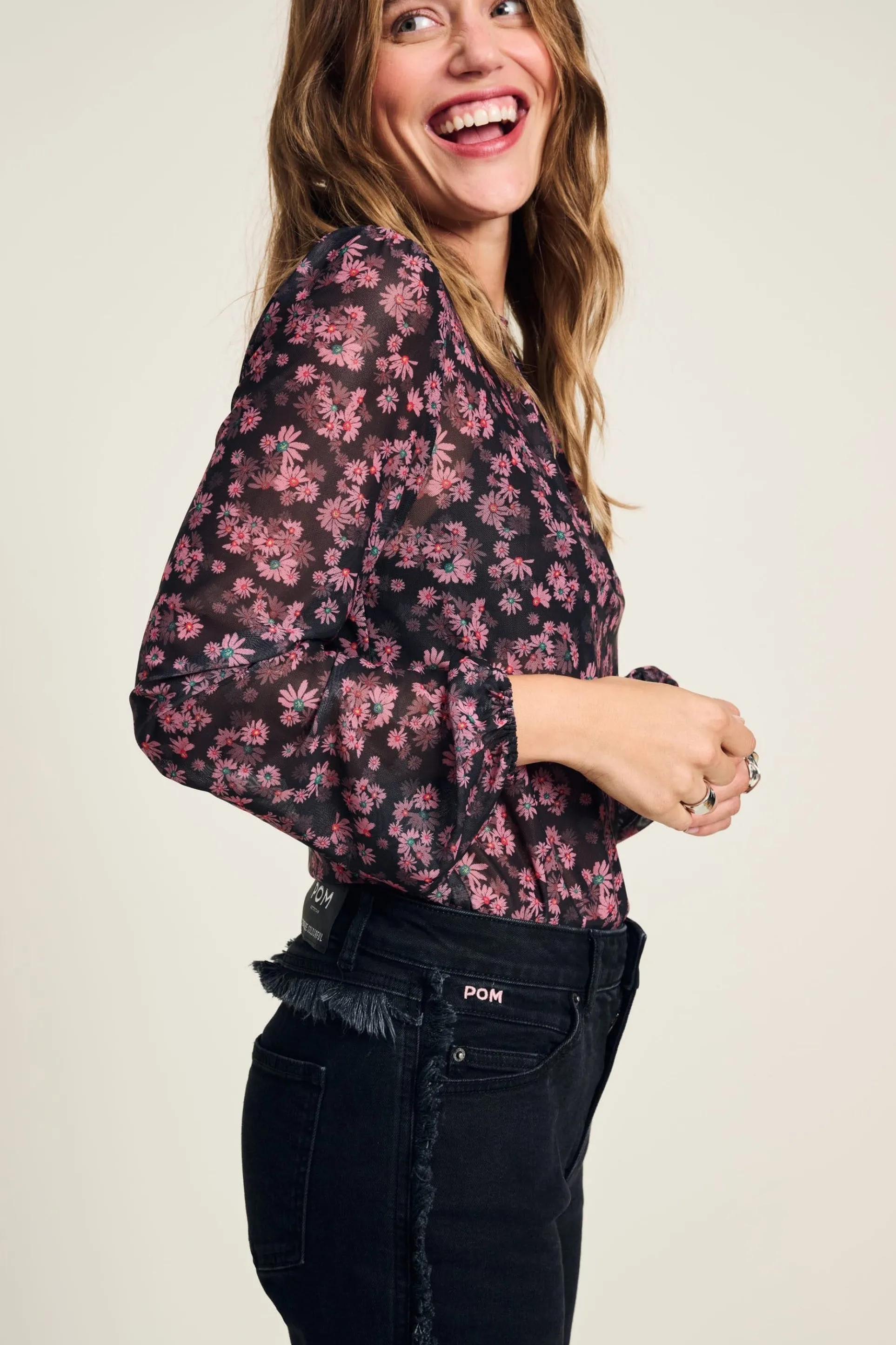 TOP Blooming Pink Mesh